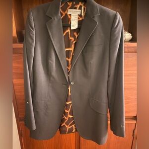 Dolce & Gabbana Women’s Charcoal Blazer with Patterned Lining